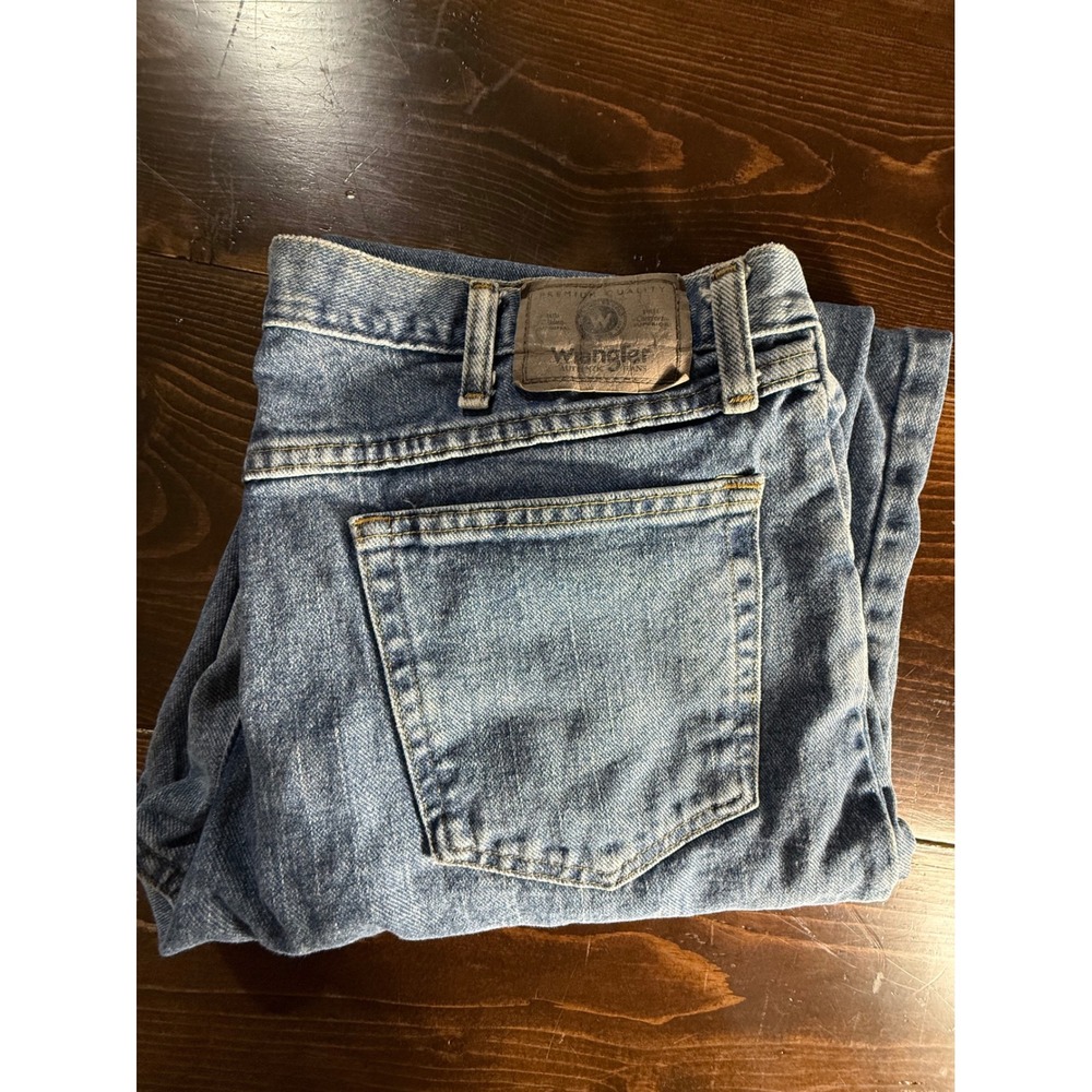 Wrangler Authentics Mens Relaxed Fit Straight Leg Blue Jeans‎ 97601VR 36x32